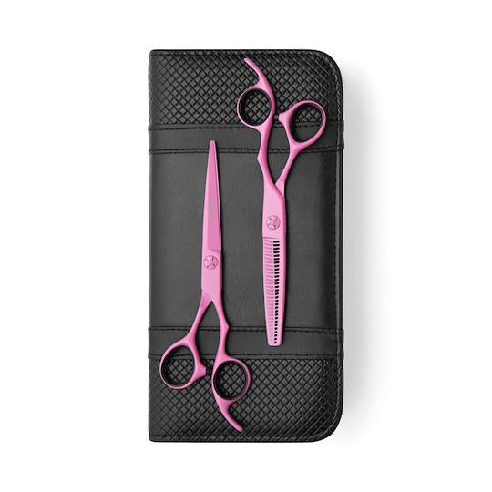 Matsui 2024 Neon Pink Offset Friseur- und Modellierschere im Set