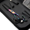 Linkshand Matsui Regenbogen Offset Friseur- und Modellierschere im Set