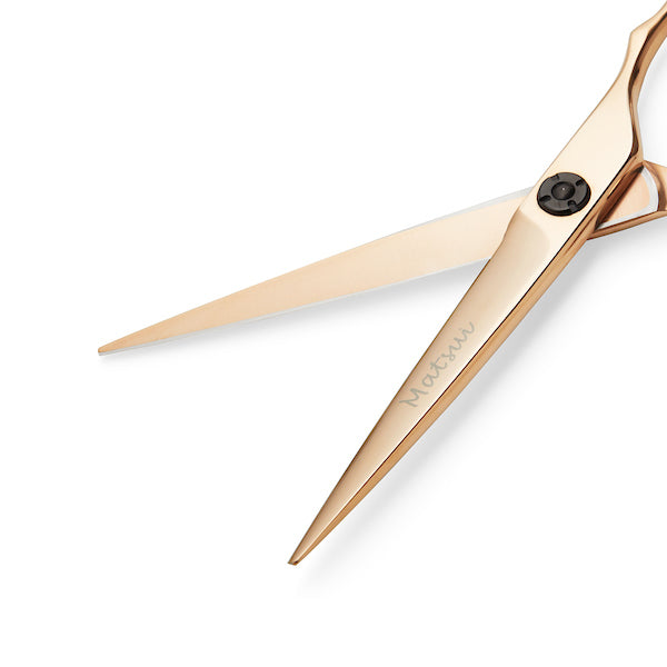 Linkshand Matsui Roségold Präzisions-Friseur- und Modellierschere im Set